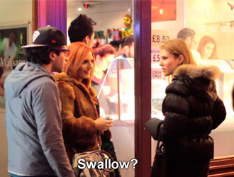 Abordando mulheres com perguntas constrangedoras sobre sexo