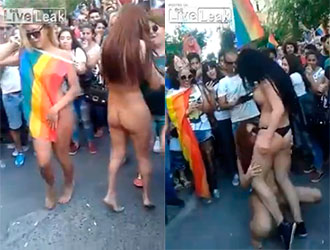 Moças fazem a alegria dos héteros em Parada Gay