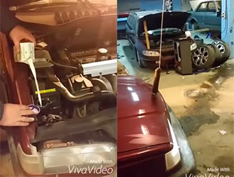 Você teria coragem de sair com um consolo que esguicha leite acoplado na frente do seu carro?