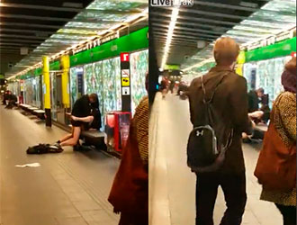 Casal é flagrado transando em estação de metrô de Barcelona