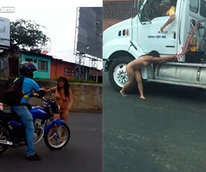 Drogada toca o terror em avenida na Costa Rica