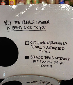 Bar avisa aos clientes que a ‘Caixa’, ao ser simpática, não está dando em cima de você