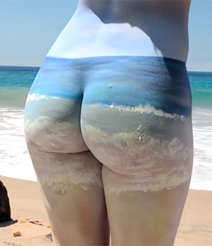 Body paint na praia