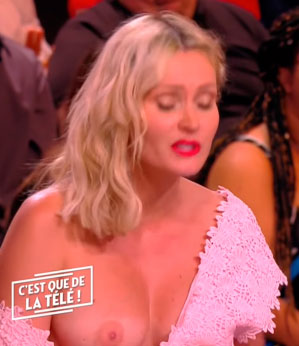 Ooops! Blusa revela seio de apresentadora francesa em programa ao vivo