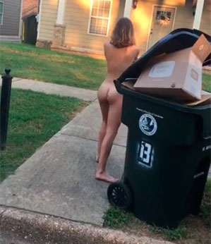 Adoro quando minha vizinha leva o lixo pra fora