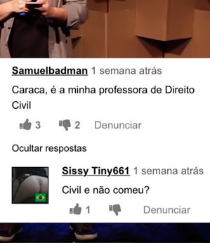 Lendo os comentários no Xvídeos