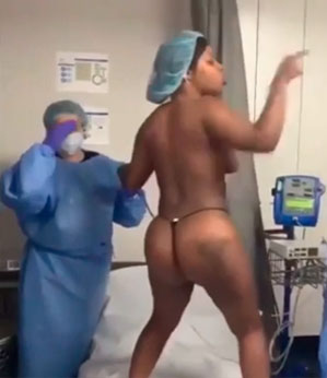 Quando a stripper ouve sua música preferida minutos antes da cirurgia