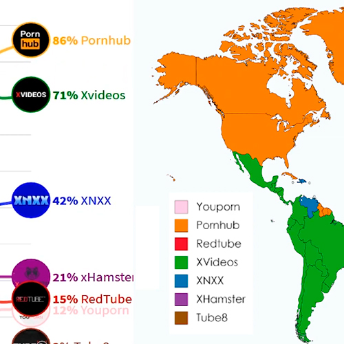 Sites pornográficos mais populares por país [2006 – 2019]